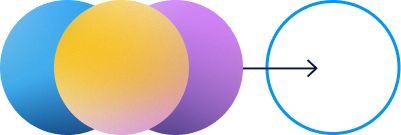 circles moving backwards to signify returning a domain